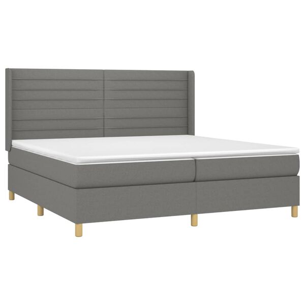 vidaXL &Kappa;&rho;&epsilon;&beta;ά&tau;&iota; Boxspring &mu;&epsilon; &Sigma;&tau;&rho;ώ&mu;&alpha; & LED &Sigma;&kappa;.&Gamma;&kappa;&rho;&iota; 200x200&epsilon;&kappa;. &Upsilon;&phi;&alpha;&sigma;&mu;ά&tau;&iota;&nu;&omicron;