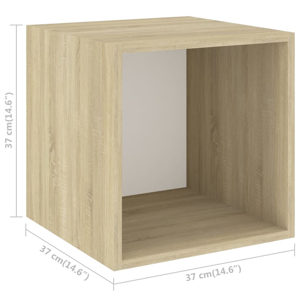 vidaXL Ντουλάπια Τοίχου 2 τεμ. Λευκά / Δρυς 37x37x37εκ. από Επεξ. Ξύλο