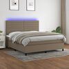 vidaXL &Kappa;&rho;&epsilon;&beta;ά&tau;&iota; Boxspring &mu;&epsilon; &Sigma;&tau;&rho;ώ&mu;&alpha; & LED Taupe 160x200 &epsilon;&kappa;. &Upsilon;&phi;&alpha;&sigma;&mu;ά&tau;&iota;&nu;&omicron;
