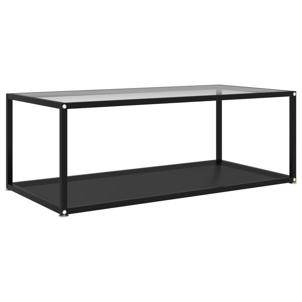 vidaXL Τραπεζάκι Σαλονιού Διαφανές / Μαύρο 100x50x35 εκ. Ψημένο Γυαλί