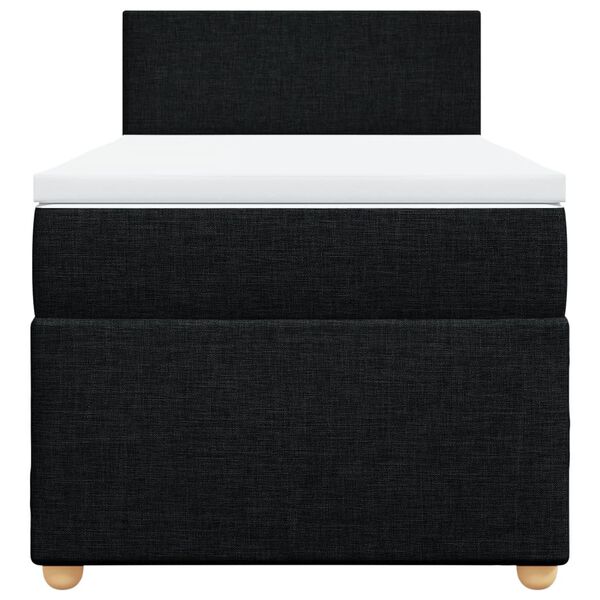 vidaXL Κρεβάτι Boxspring με Στρώμα Μαύρο 80 x 200 εκ. Υφασμάτινο
