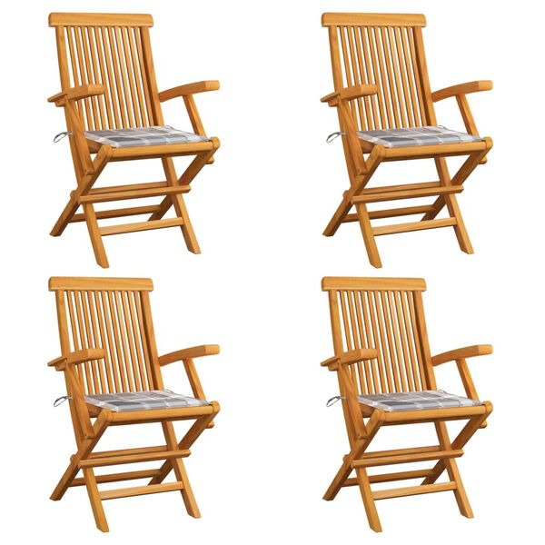 vidaXL &Kappa;&alpha;&rho;έ&kappa;&lambda;&epsilon;&sigmaf; &Kappa;ή&pi;&omicron;&upsilon; 4 &tau;&epsilon;&mu;. &Mu;&alpha;&sigma;ί&phi; &Xi;ύ&lambda;&omicron; Teak &mu;&epsilon; &Gamma;&kappa;&rho;&iota; &Kappa;&alpha;&rho;ό &Mu;&alpha;&xi;&iota;&lambda;ά&rho;&iota;&alpha;