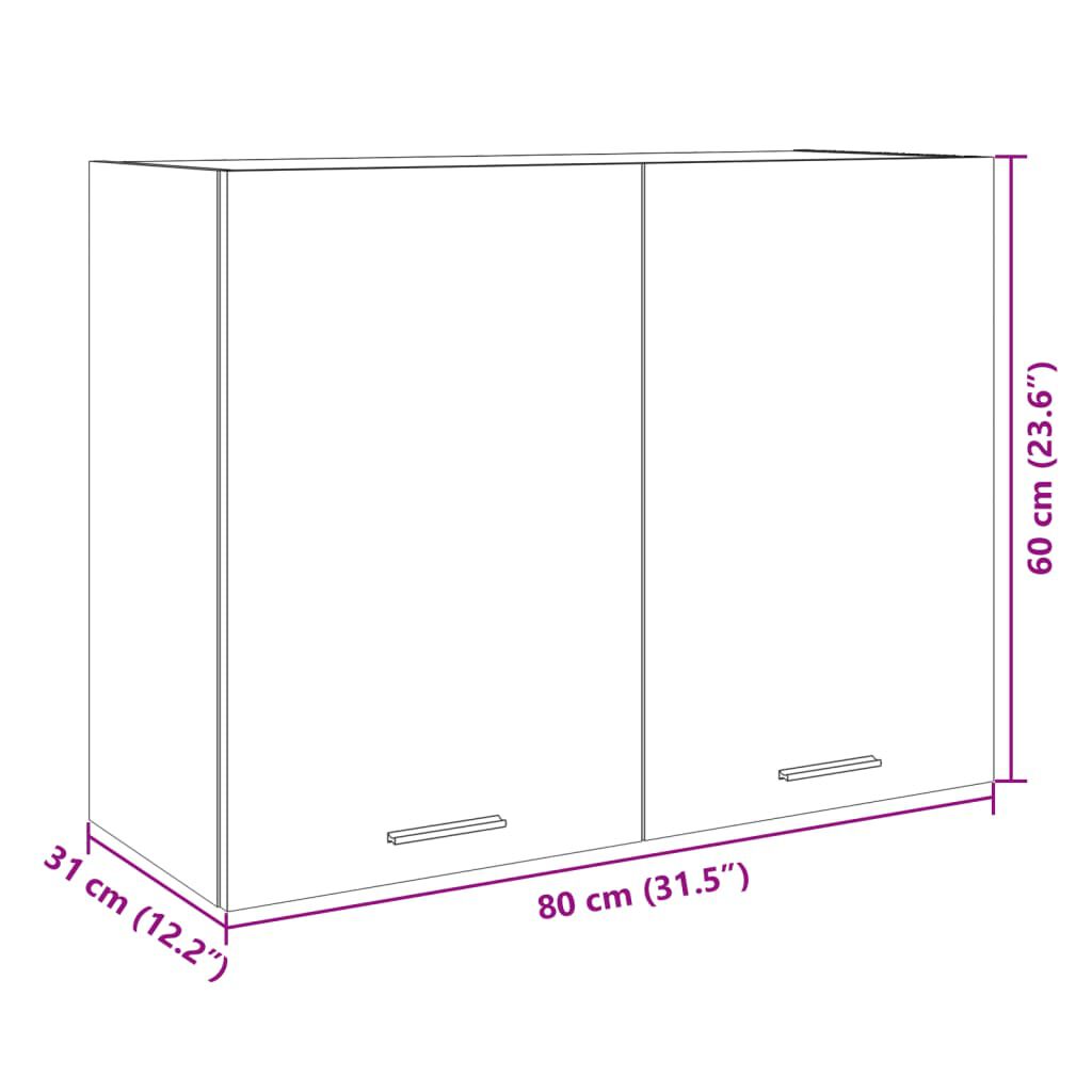 vidaXL Ντουλάπι Κρεμαστό Lyon Sonoma Δρυς 80 x 31 x 60εκ. από