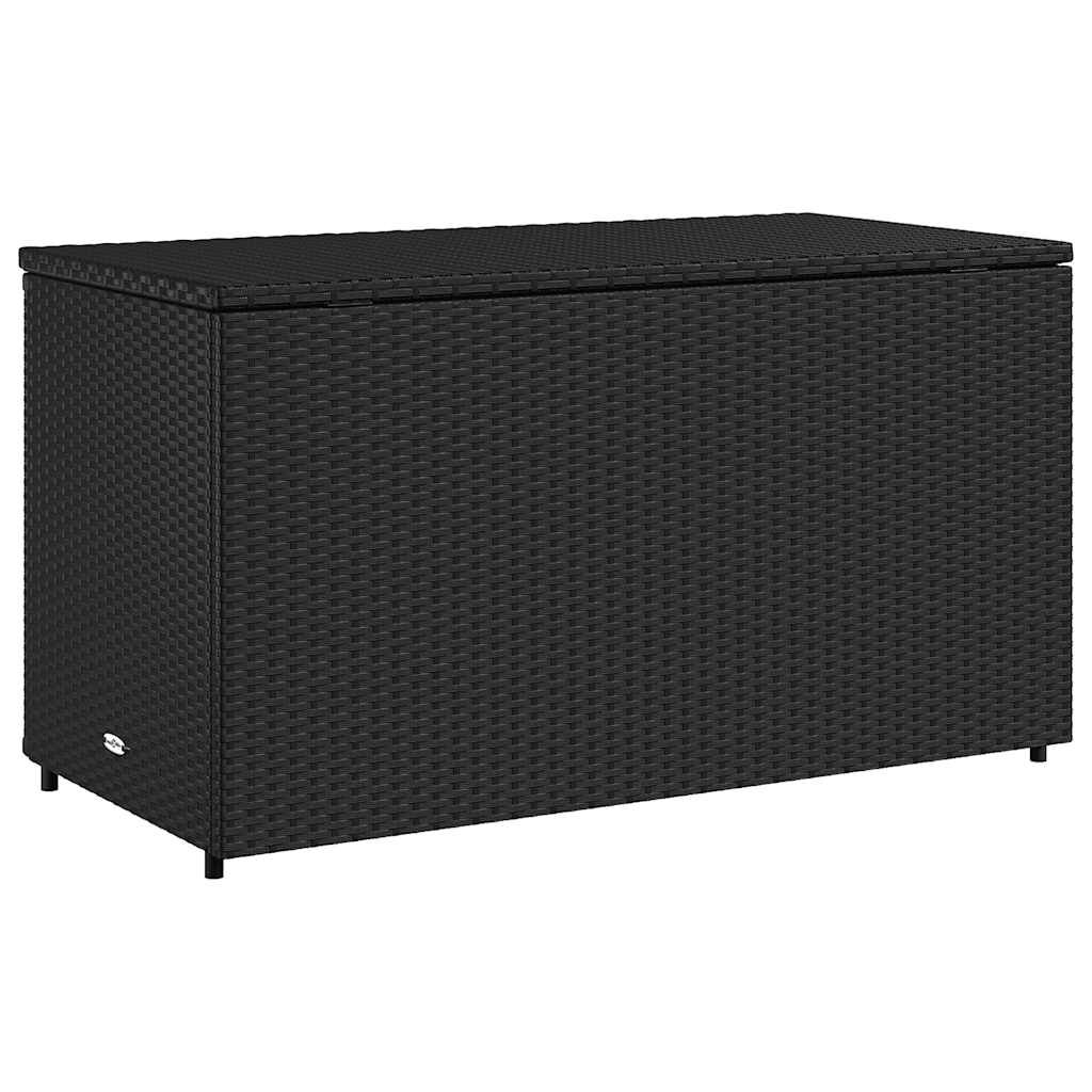 vidaXL Ντουλάπι Αποθήκευσης Κήπου Μαύρο 110x55,5x60,5 εκ. Συνθ. Ρατάν