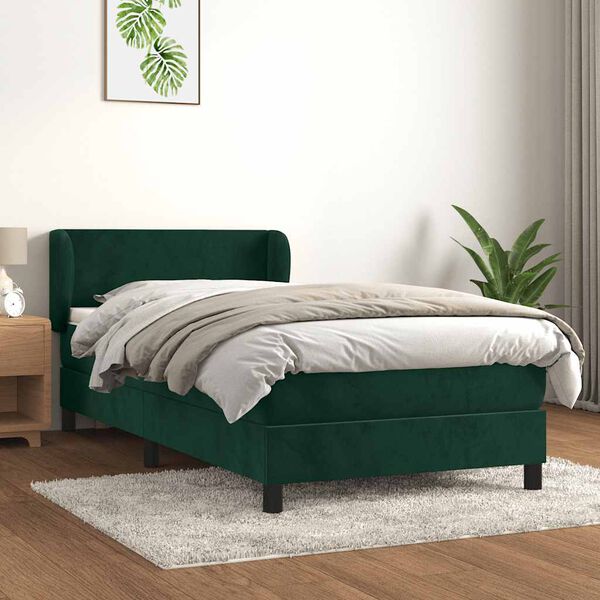 vidaXL &Kappa;&rho;&epsilon;&beta;ά&tau;&iota; Boxspring &mu;&epsilon; &Sigma;&tau;&rho;ώ&mu;&alpha; &Sigma;&kappa;&omicron;ύ&rho;&omicron; &Pi;&rho;ά&sigma;&iota;&nu;&omicron; 90x190 &epsilon;&kappa;. &Beta;&epsilon;&lambda;&omicron;ύ&delta;&iota;&nu;&omicron;