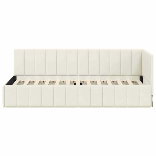 vidaXL Κρεβάτι Γωνίας με κεφαλάρι Κρεμ 80 x 200 cm Βελούδο