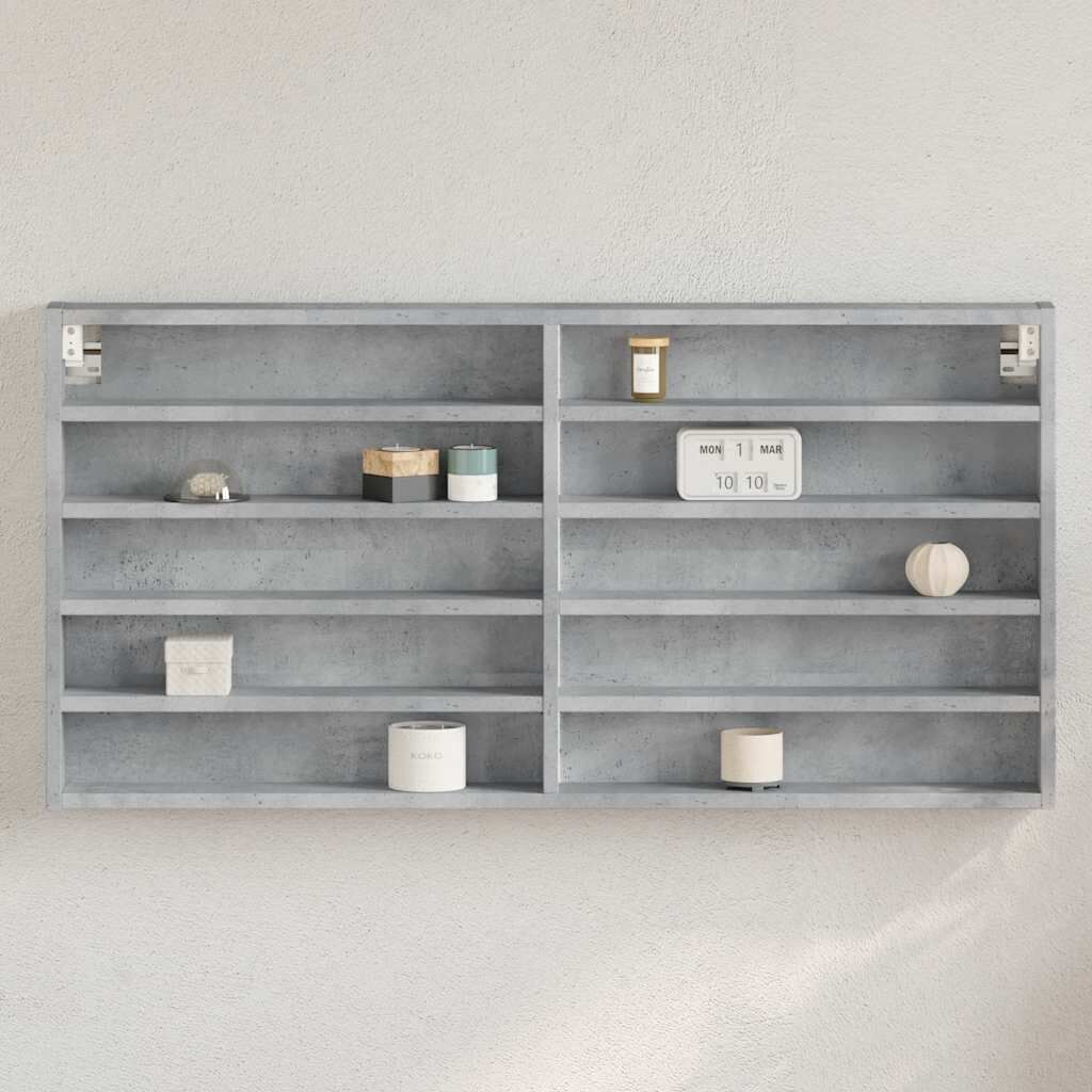 vidaXL Βιτρίνα Γκρι Σκυροδέματος 100x8,5x50 εκ. από Επεξεργασμένο Ξύλο