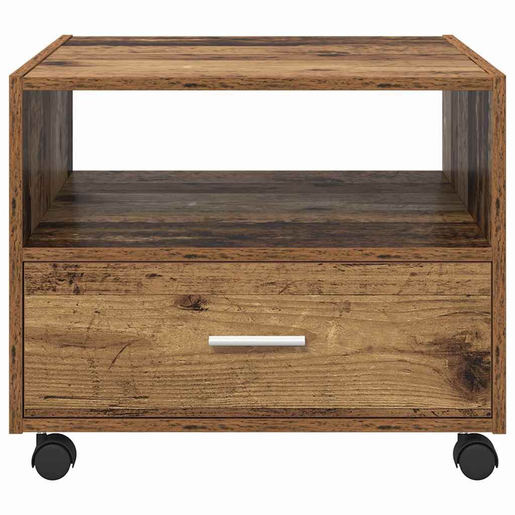 vidaXL Τραπεζάκι σαλονιού with Drawer Παλαιό ξύλο 55 x 55 x 45 cm