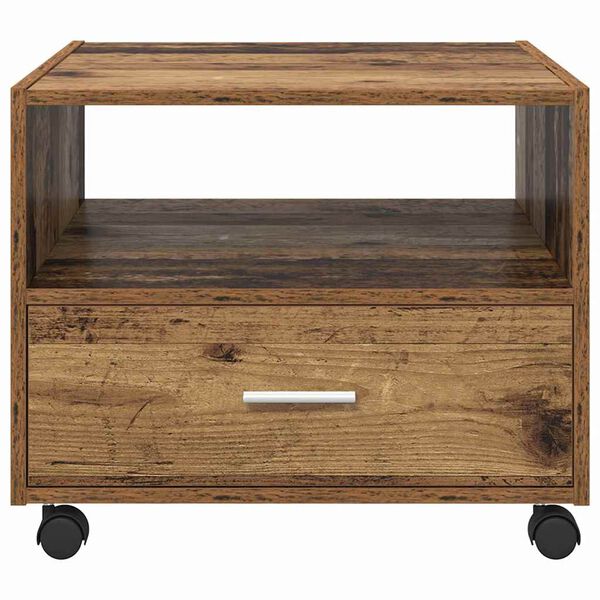 vidaXL Τραπεζάκι σαλονιού with Drawer Παλαιό ξύλο 55 x 55 x 45 cm