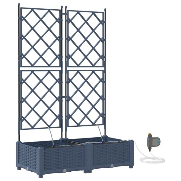 vidaXL Ζαρντινιέρες κήπου Γκρι 80 x 40 x 126 cm Ατσάλι