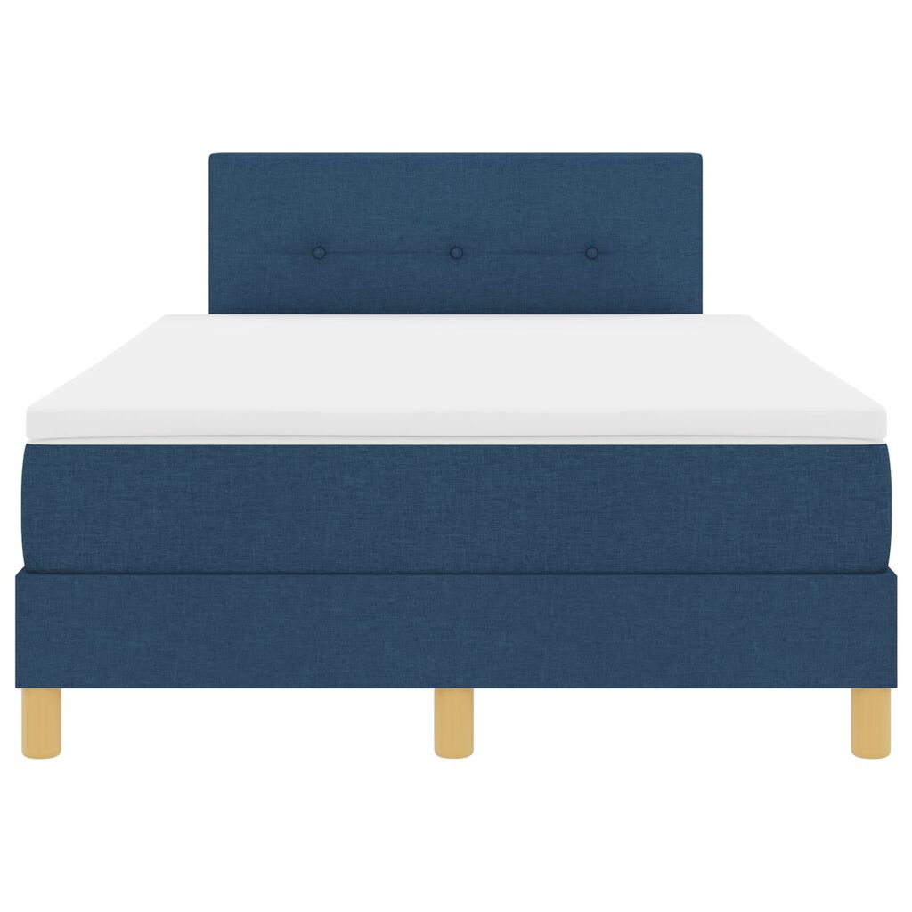 vidaXL Κρεβάτι Box Spring με Στρώμα Μπλε 120x200 εκ Ύφασμα