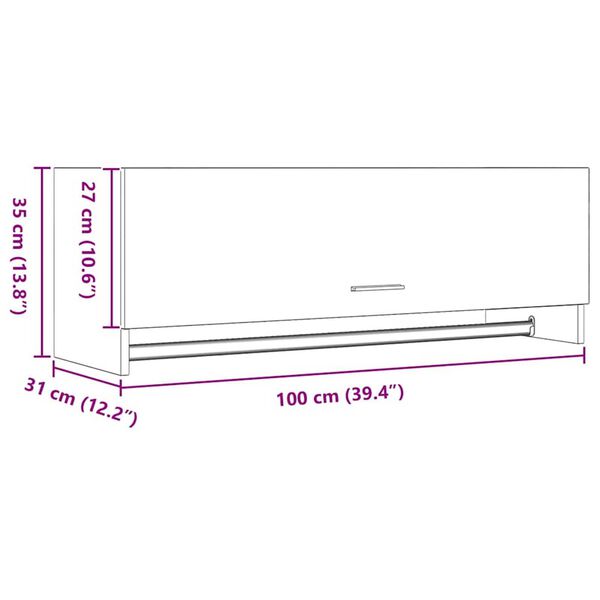 vidaXL Ντουλάπι με πόρτα Μαύρο 100 x 32.5 x 35 cm Επεξεργασμένο ξύλο