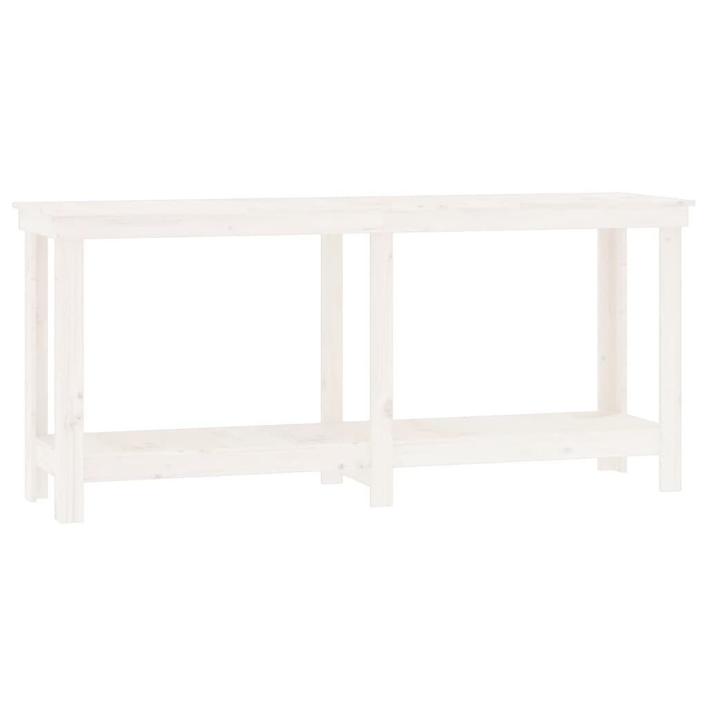 vidaXL Πάγκος Εργασίας Λευκός 180x50x80 εκ. από Μασίφ Ξύλο Πεύκου