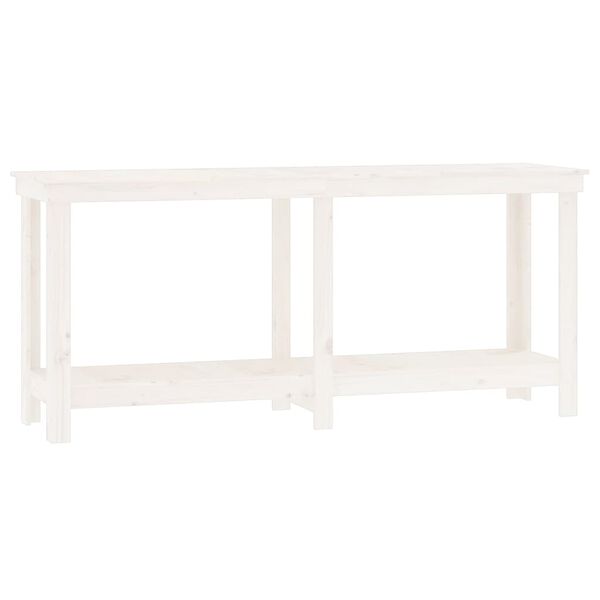 vidaXL Πάγκος Εργασίας Λευκός 180x50x80 εκ. από Μασίφ Ξύλο Πεύκου
