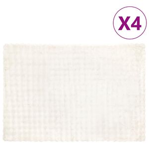 vidaXL Ψεύτικη κουβέρτα από κουνέλι 4 pcs Λευκό 150 x 220 cm