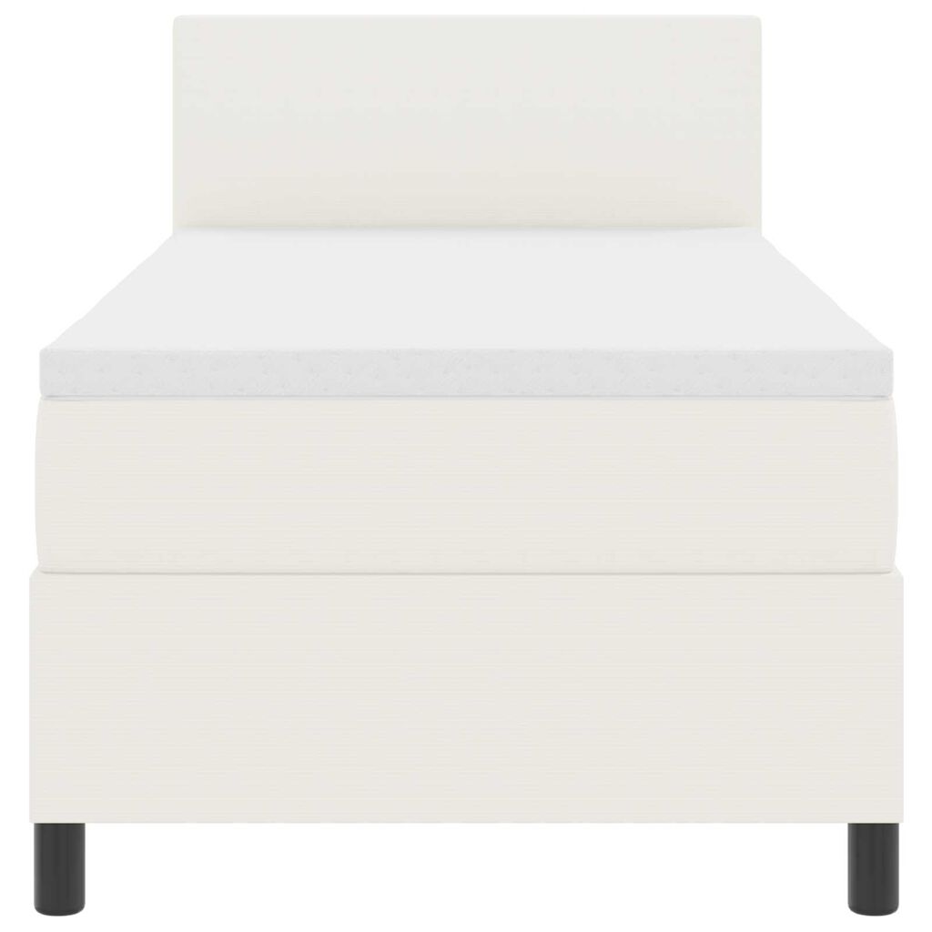vidaXL Κρεβάτι Box Spring με Στρώμα & LED Κρεμ 80x200 εκ Κορντούρα