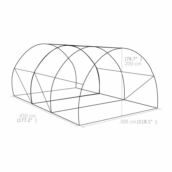 vidaXL Θερμοκήπιο 13,5 μ² 450 x 300 x 200 εκ.