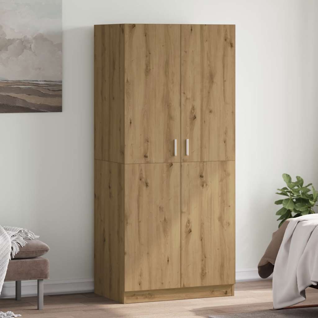 vidaXL Ντουλάπα Τεχνίτης Δρυς 90x52x200 εκ Επεξεργασμένο Ξύλο