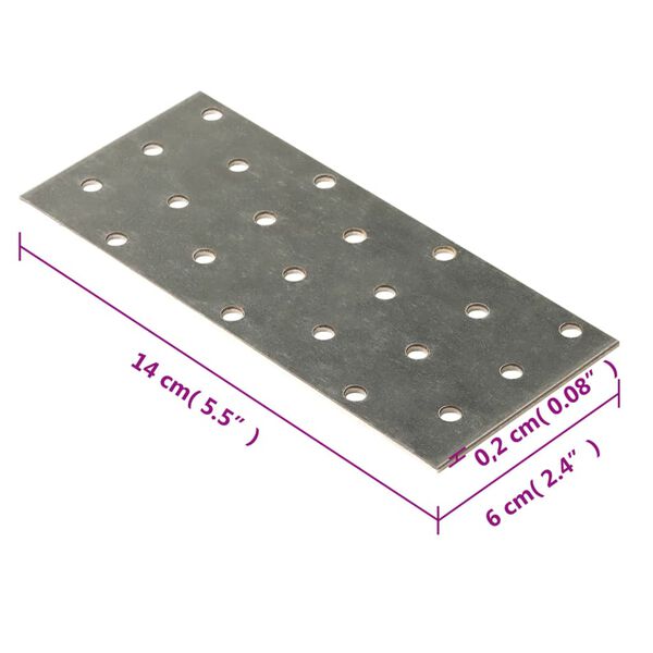 vidaXL Πλάκες Διάτρητες 40 Τεμ. 2 χιλ. 140x60 χιλ. από Γαλβ. Χάλυβα