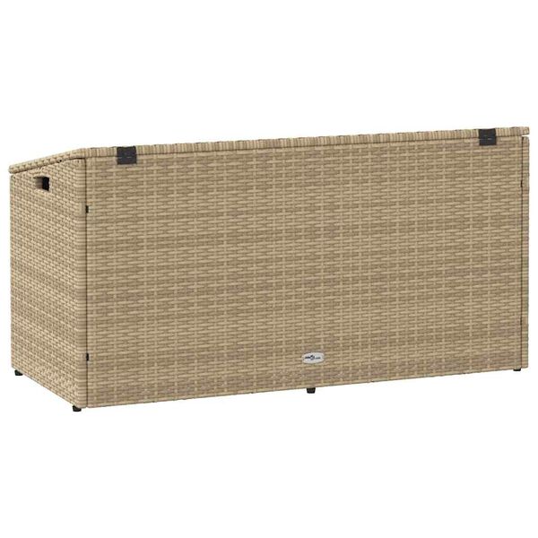 vidaXL Box αποθήκευσης κήπου Μπεζ 110x50x58 cm Poly Rattan