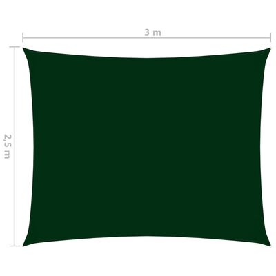 vidaXL Πανί Σκίασης Ορθογώνιο Σκ. Πράσινο 2,5 x 3 μ. από Ύφασμα Oxford
