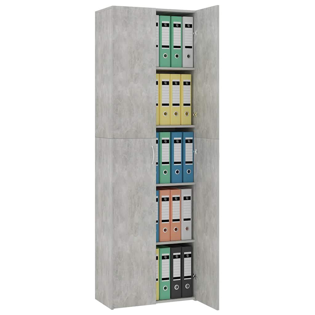 vidaXL Ντουλάπα Γραφείου Γκρι Σκυροδέματος 60x32x190 εκ. Επεξ. Ξύλο