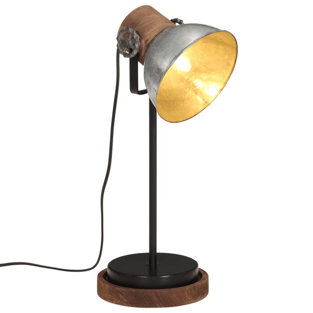 vidaXL Φωτιστικό Γραφείου 25 W Vintage Ασημί 17x17x50 εκ. Ε27