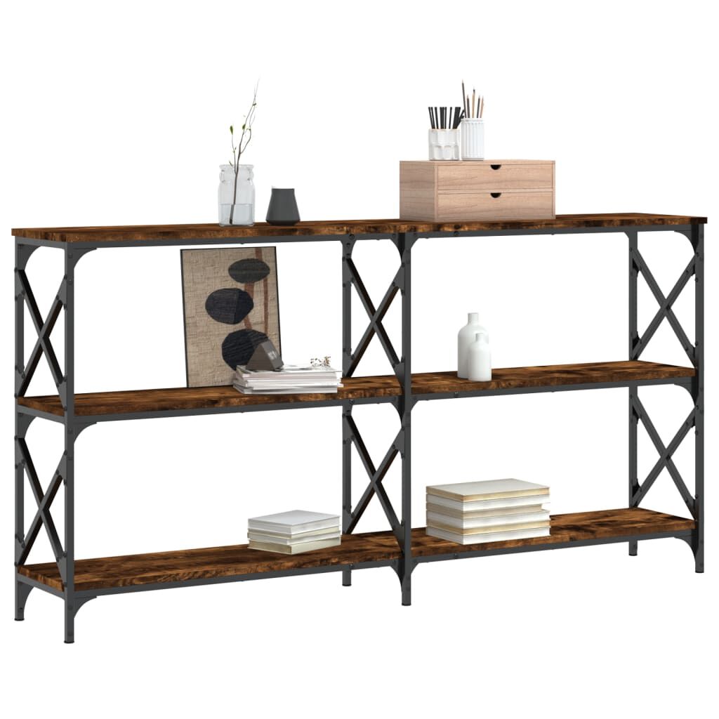 vidaXL Τραπέζι Κονσόλα Καπνιστή Δρυς 156x28x80,5εκ. Επεξεργασμένο Ξύλο