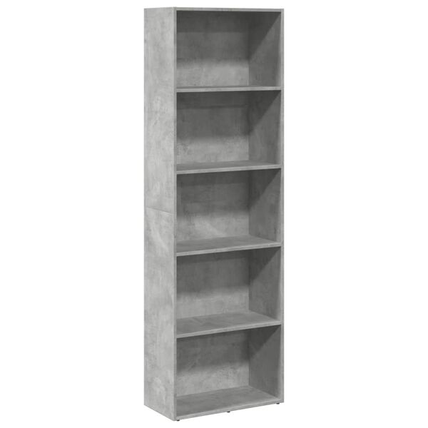 vidaXL Βιβλιοθήκη Γκρι Σκυροδέματος 60x30x189 εκ. Επεξεργ. Ξύλο