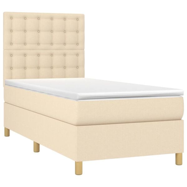 vidaXL &Kappa;&rho;&epsilon;&beta;ά&tau;&iota; Boxspring &mu;&epsilon; &Sigma;&tau;&rho;ώ&mu;&alpha; &Kappa;&rho;&epsilon;&mu; 80 x 200 &epsilon;&kappa;. &Upsilon;&phi;&alpha;&sigma;&mu;ά&tau;&iota;&nu;&omicron;