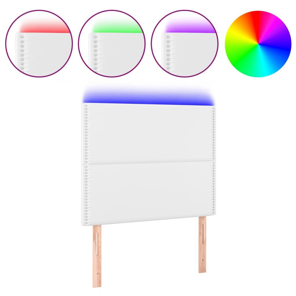 vidaXL Κεφαλάρι Κρεβατιού LED Λευκό 80x5x118/128 εκ
