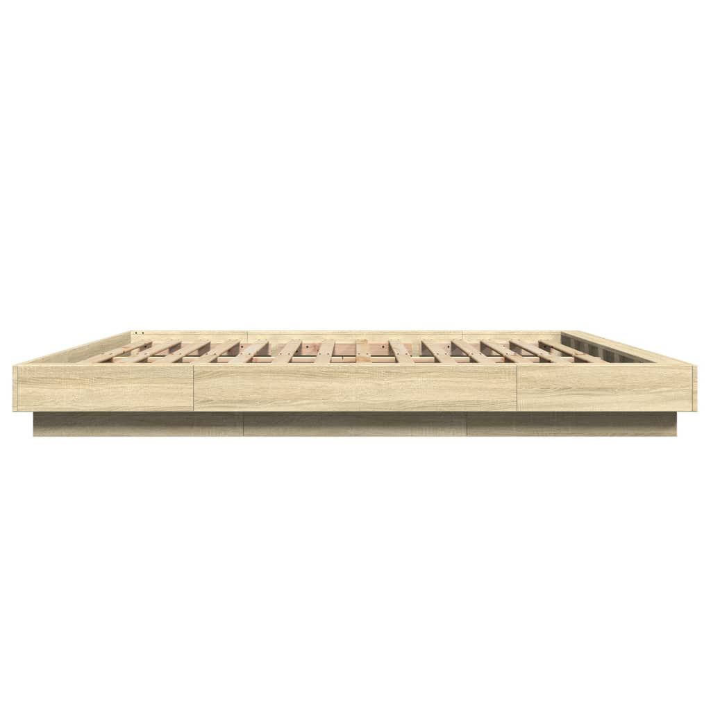 vidaXL Πλαίσιο Κρεβατιού με LED Sonoma Δρυς 180x200εκ. Επεξ. Ξύλο