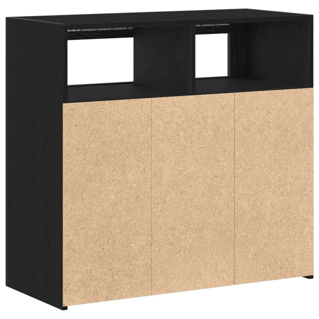 vidaXL Πλαϊνό γραφείο Μαύρο 80 x 35 x 75 cm Επεξεργασμένο ξύλο