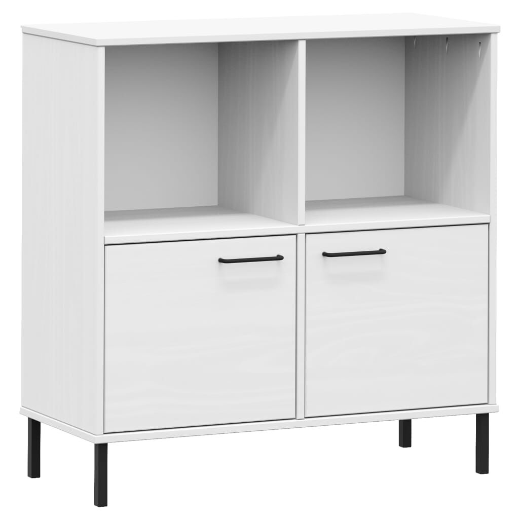 vidaXL Βιβλιοθήκη OSLO Λευκή 90x35x90,5 εκ. Μασίφ Ξύλο με Μετ. Πόδια