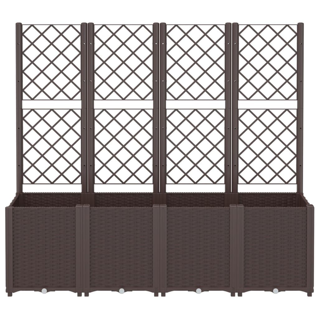 vidaXL Ζαρντινιέρα Κήπου με Καφασωτό Καφέ 160 x 40 x 140 εκ. από PP