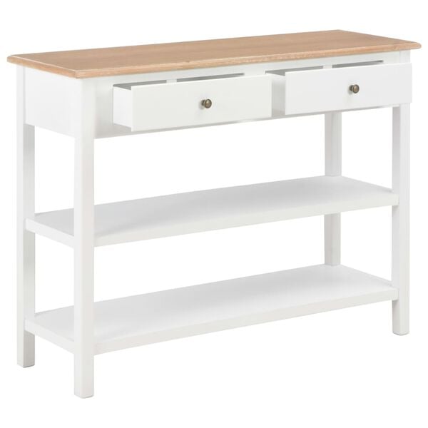vidaXL Κονσόλα Λευκή 110 x 35 x 80 εκ. από MDF