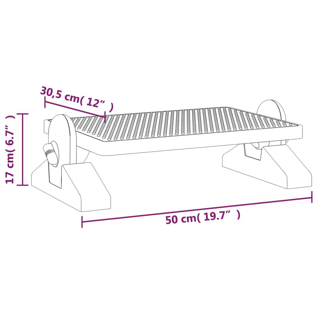 vidaXL Υποπόδιο Μαύρο 50 x 30,5 x 17 εκ.