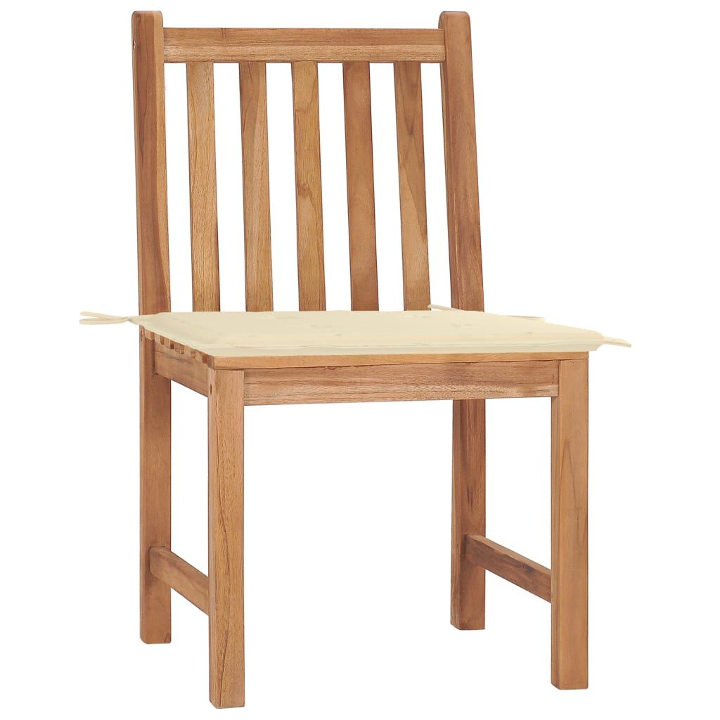 vidaXL Καρέκλες Κήπου 2 Τεμαχίων από Μασίφ Ξύλο Teak με Μαξιλάρια