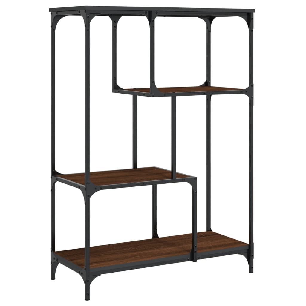 vidaXL Βιβλιοθήκη Καφέ Δρυς 81 x 36 x 115 εκ. Επεξεργ. Ξύλο / Ατσάλι