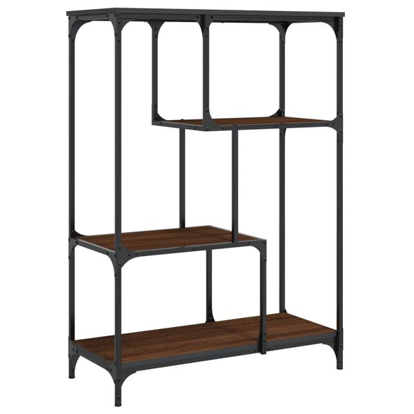 vidaXL Βιβλιοθήκη Καφέ Δρυς 81 x 36 x 115 εκ. Επεξεργ. Ξύλο / Ατσάλι
