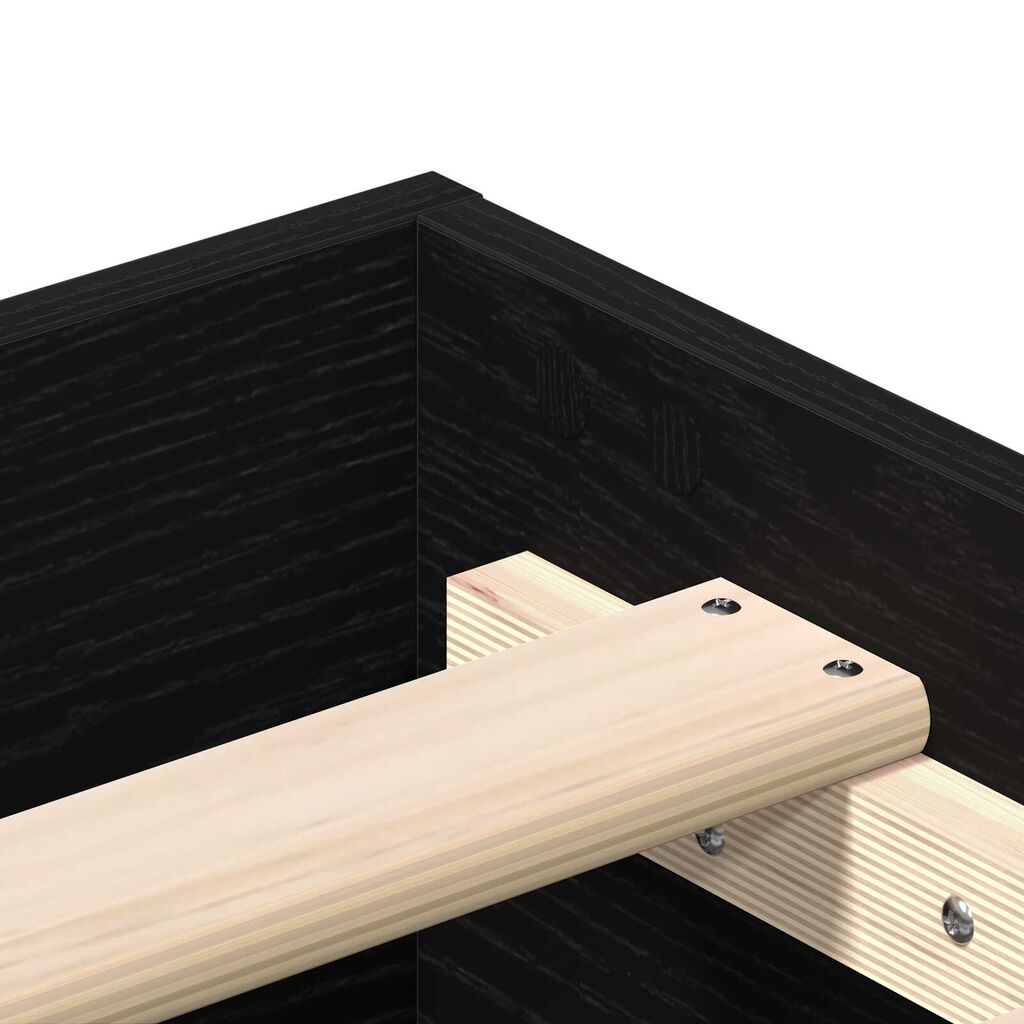 vidaXL Κρεβάτι 120x200 εκ Μαύρη Οξιά Ξύλινο