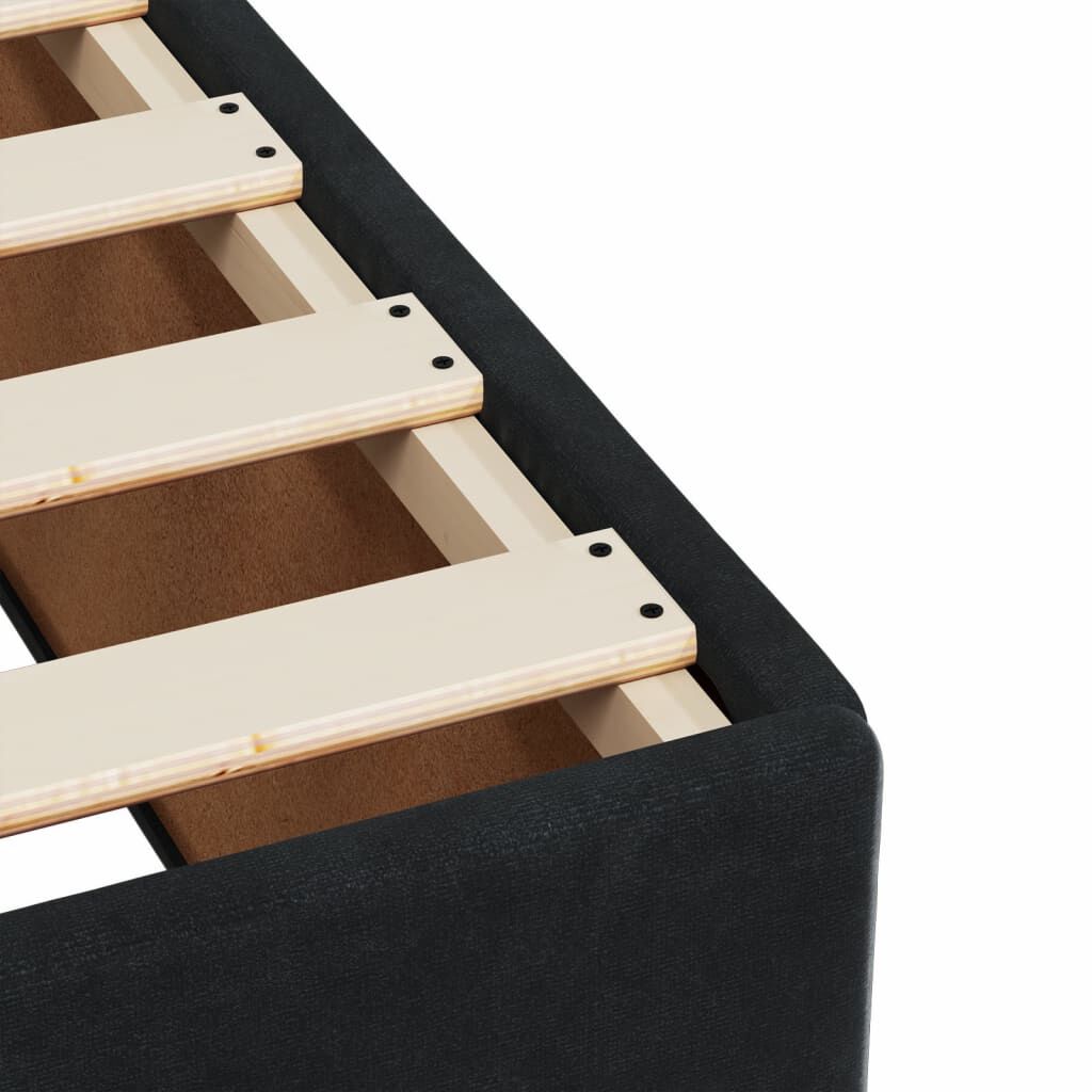 vidaXL Κρεβάτι Boxspring με Στρώμα Μαύρο 100x200 εκ. Βελούδινο