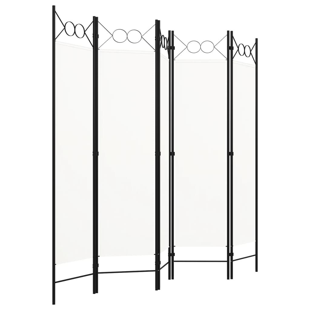 vidaXL Διαχωριστικό Δωματίου με 5 Πάνελ Λευκό 200 x 180 εκ.