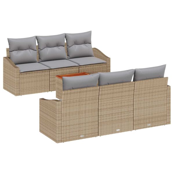 vidaXL Σετ Καναπέ Κήπου 7 pcs μπεζ και ανοιχτό γκρι