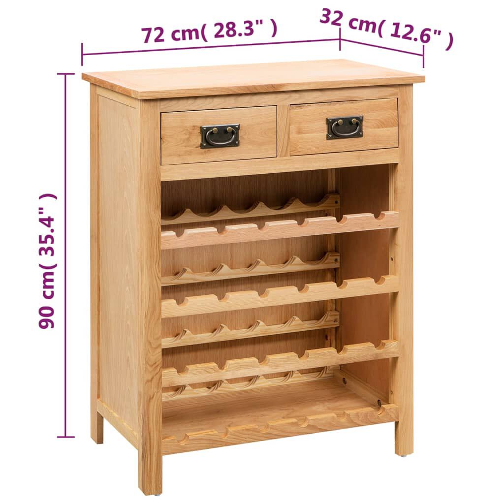 vidaXL Κάβα Κρασιών 72 x 32 x 90 εκ. από Μασίφ Ξύλο Δρυός