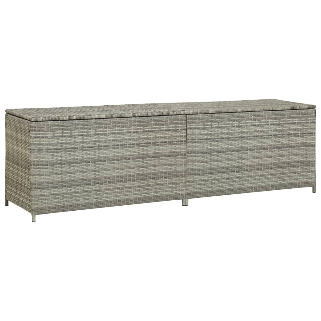 vidaXL Κουτί Αποθήκευσης Κήπου Γκρι 200x50x60 εκ. από Συνθετικό Ρατάν