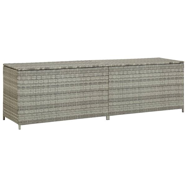vidaXL Κουτί Αποθήκευσης Κήπου Γκρι 200x50x60 εκ. από Συνθετικό Ρατάν
