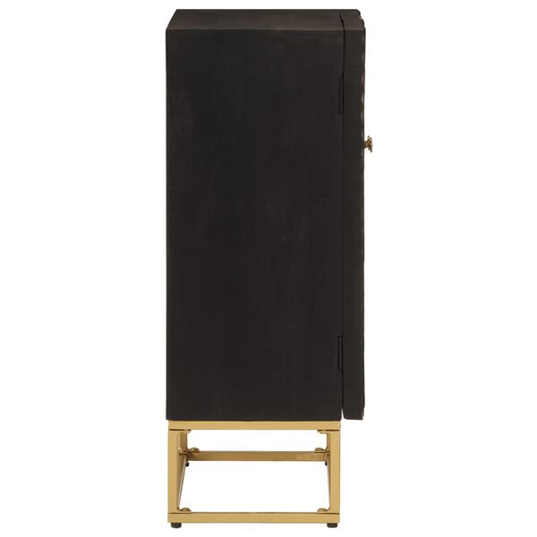 vidaXL Ντουλάπι Μαύρο 55x30x76 εκ. από Μασίφ Ξύλο Μάνγκο και Σίδηρο