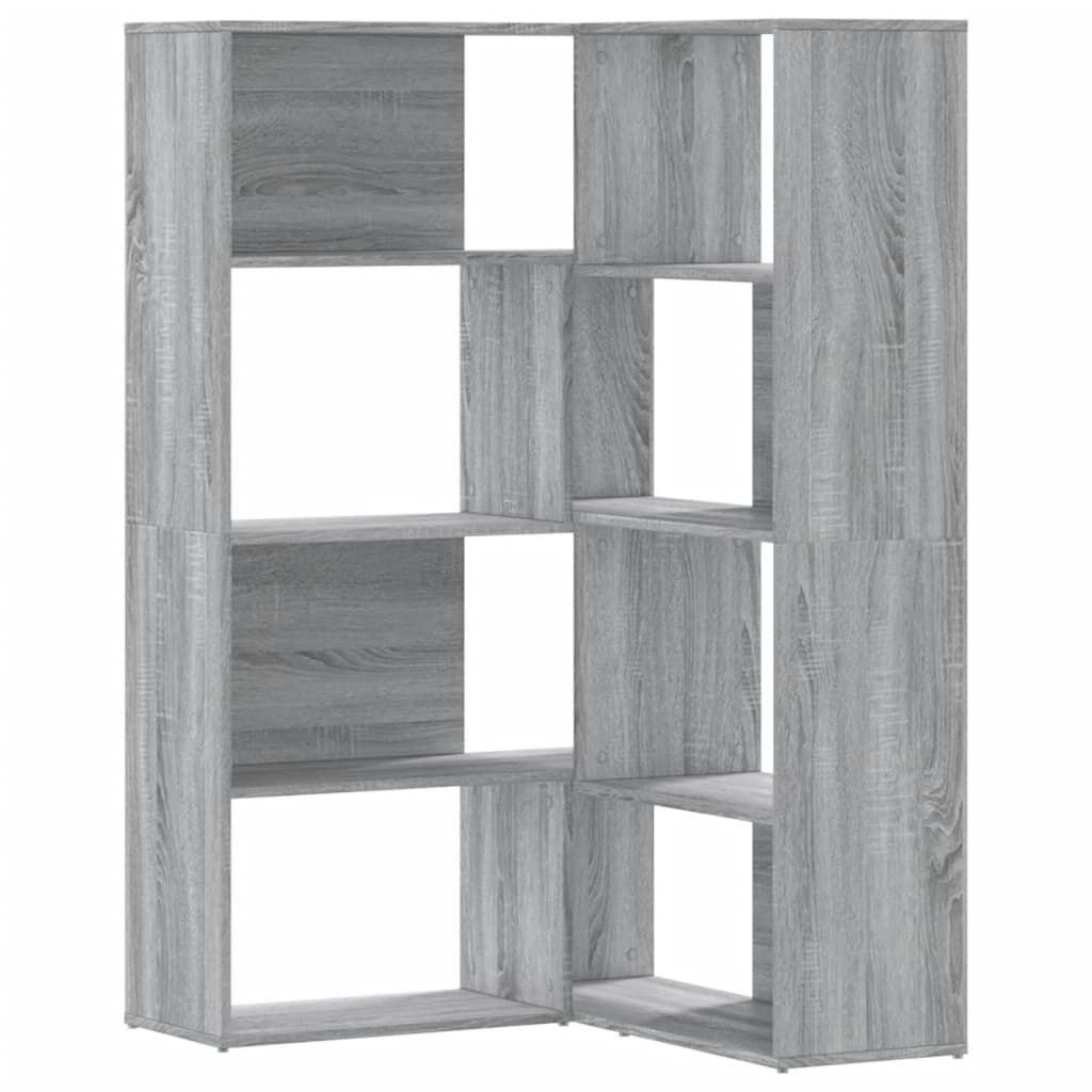 vidaXL Βιβλιοθήκη Γωνιακή 4 Επ. Γκρι Sonoma 85x85x140 εκ Επεξ. Ξύλο