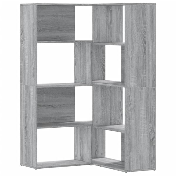 vidaXL Βιβλιοθήκη Γωνιακή 4 Επ. Γκρι Sonoma 85x85x140 εκ Επεξ. Ξύλο